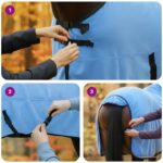 vidaXL Plášť pre kone Plný aqua Polyester – Obrázok 11