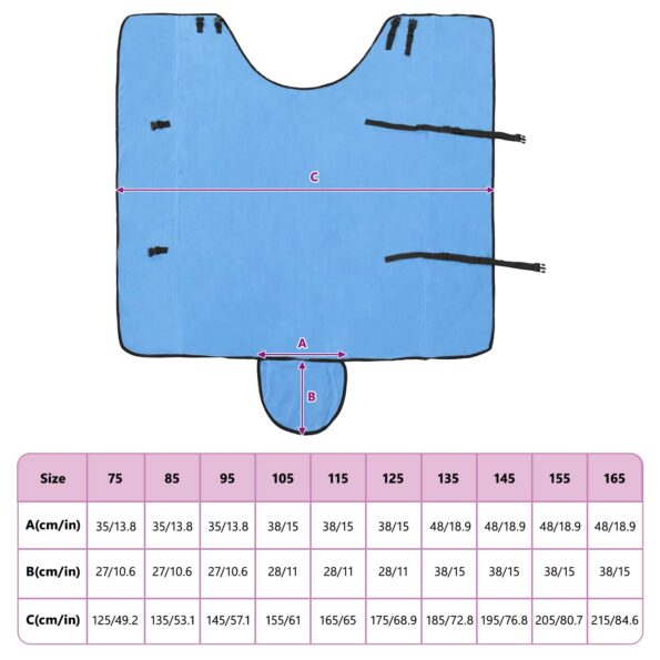 vidaXL Plášť pre kone Plný aqua Polyester – Obrázok 10