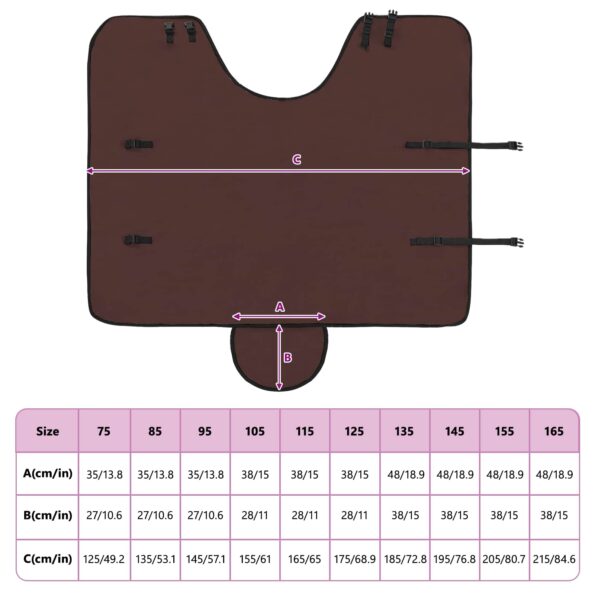 vidaXL Plášť pre kone Plná tmavohnedá Polyester – Obrázok 10
