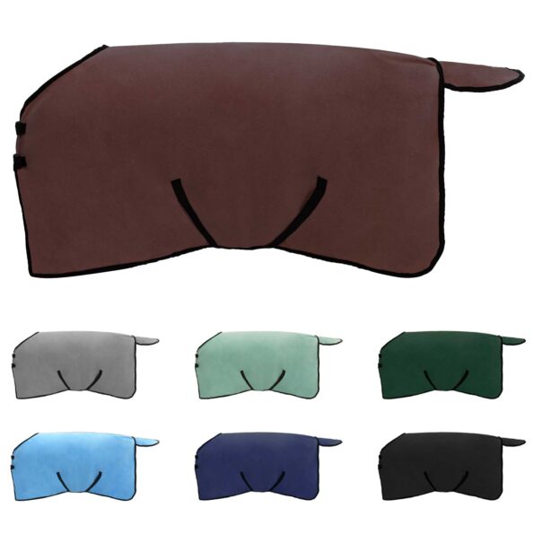 vidaXL Plášť pre kone Plná tmavohnedá 85 cm Polyester – Obrázok 2