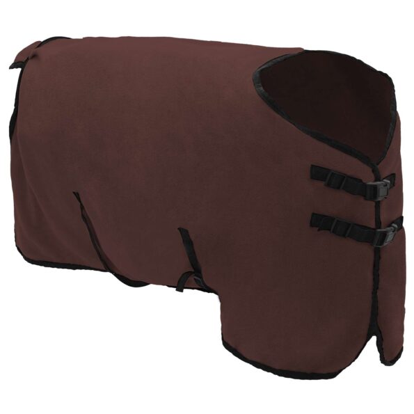 vidaXL Plášť pre kone Plná tmavohnedá 85 cm Polyester – Obrázok 3