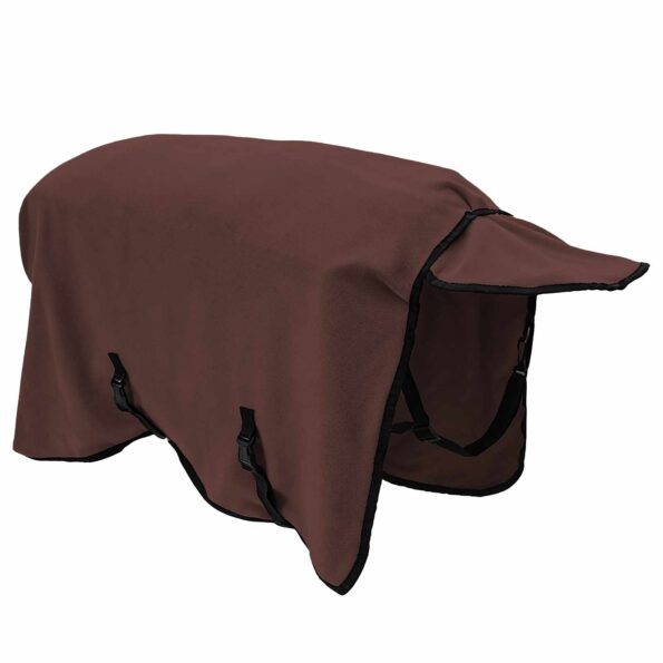 vidaXL Plášť pre kone Plná tmavohnedá 85 cm Polyester – Obrázok 5