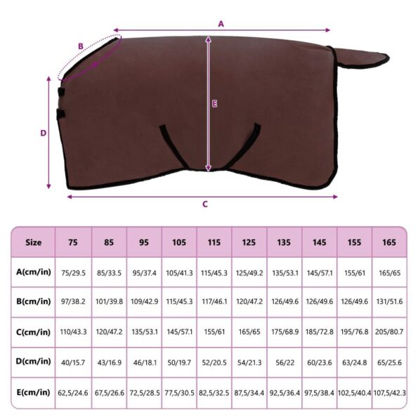 vidaXL Plášť pre kone Plná tmavohnedá 85 cm Polyester – Obrázok 9