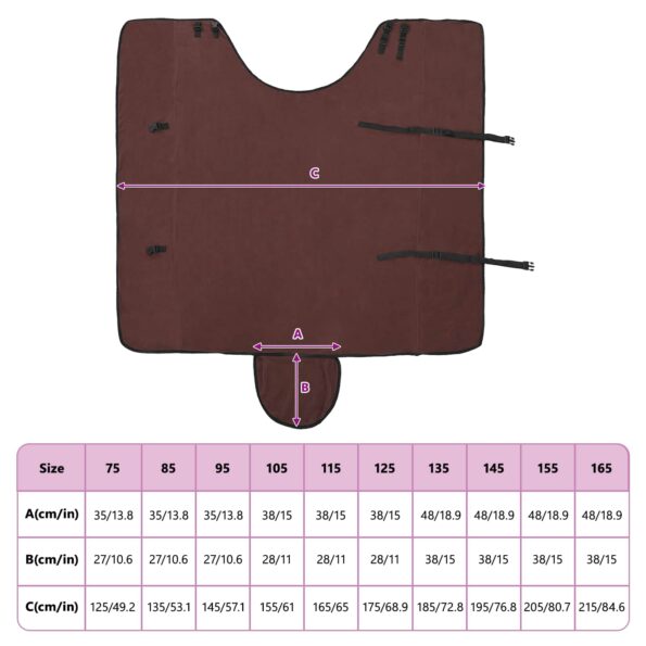 vidaXL Plášť pre kone Plná tmavohnedá 125 cm Polyester – Obrázok 10