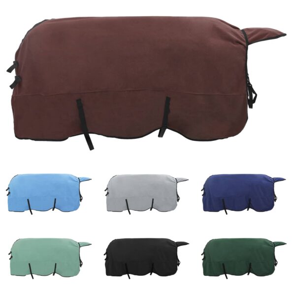 vidaXL Plášť pre kone Plná tmavohnedá Polyester – Obrázok 2