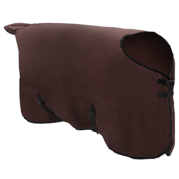 vidaXL Plášť pre kone Plná tmavohnedá Polyester – Obrázok 3