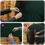 vidaXL Plášť pre kone Plná tmavozelená 75 cm Polyester – Obrázok 11