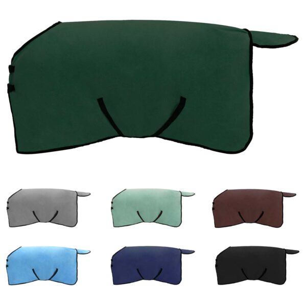 vidaXL Plášť pre kone Plná tmavozelená 75 cm Polyester – Obrázok 2
