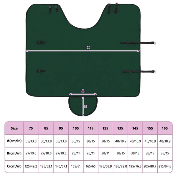 vidaXL Plášť pre kone Plná tmavozelená Polyester – Obrázok 10