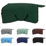vidaXL Plášť pre kone Plná tmavozelená 105 cm Polyester – Obrázok 2