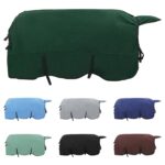 vidaXL Plášť pre kone Plná tmavozelená 165 cm Polyester – Obrázok 2
