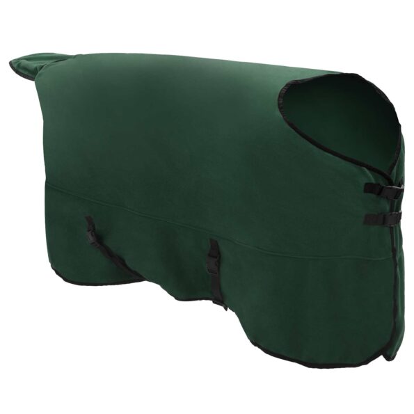 vidaXL Plášť pre kone Plná tmavozelená 165 cm Polyester – Obrázok 3
