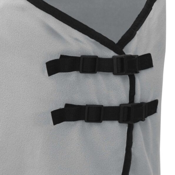 vidaXL Plášť pre kone Plná svetlošedá a ružová Polyester – Obrázok 7