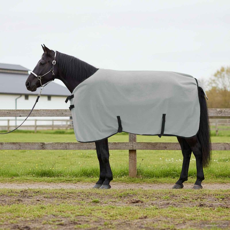 42013219_1.jpg vidaXL Plášť pre kone Plná svetlošedá a ružová 95 cm Polyester – Obrázok 1