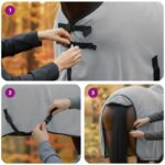 vidaXL Plášť pre kone Plná svetlošedá a ružová 95 cm Polyester – Obrázok 11
