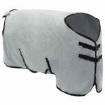 vidaXL Plášť pre kone Plná svetlošedá a ružová 95 cm Polyester – Obrázok 3