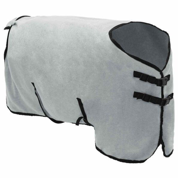 vidaXL Plášť pre kone Plná svetlošedá a ružová 115 cm Polyester – Obrázok 3