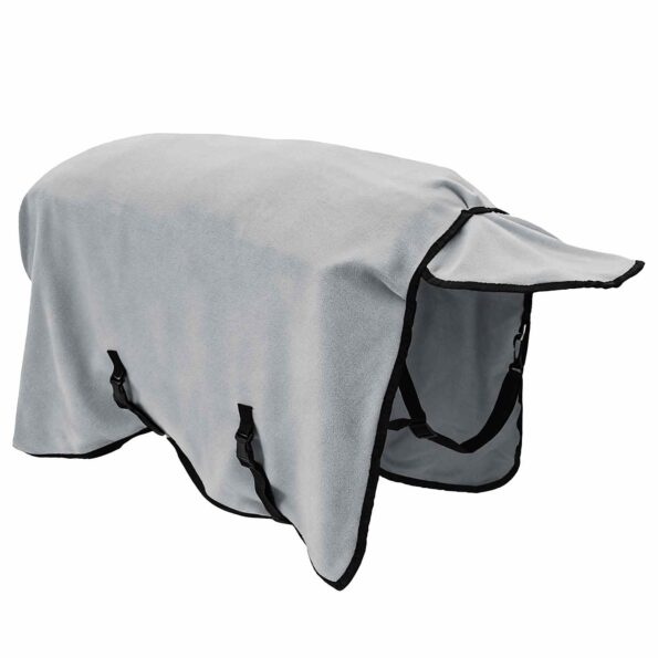vidaXL Plášť pre kone Plná svetlošedá a ružová 115 cm Polyester – Obrázok 5