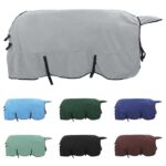 vidaXL Plášť pre kone Plná svetlošedá a ružová Polyester – Obrázok 2