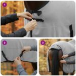vidaXL Plášť pre kone Plná svetlošedá a ružová 135 cm Polyester – Obrázok 11