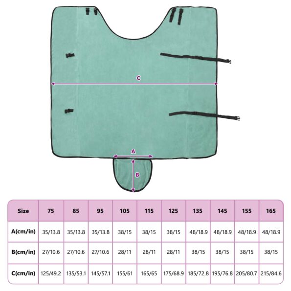 vidaXL Plášť pre kone Špeciálna zelená 165 cm Polyester – Obrázok 10