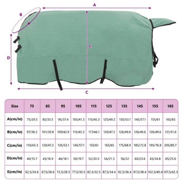 vidaXL Plášť pre kone Špeciálna zelená 165 cm Polyester – Obrázok 9