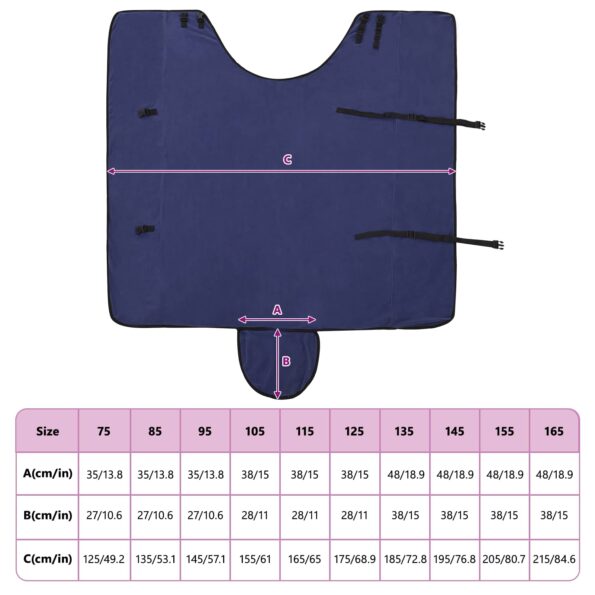 vidaXL Plášť pre kone Námornícka modrá 135 cm Polyester – Obrázok 10