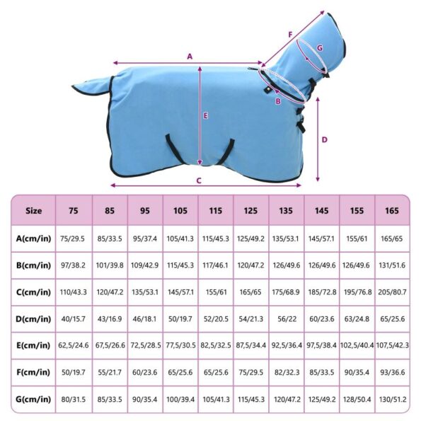 vidaXL Plášť pre kone Plný aqua Polyester – Obrázok 9