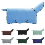 vidaXL Plášť pre kone Plný aqua Polyester – Obrázok 2