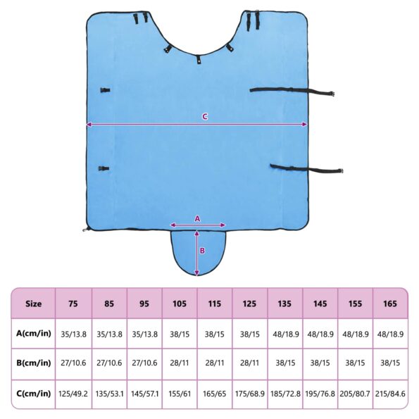 vidaXL Plášť pre kone Plný aqua Polyester – Obrázok 10