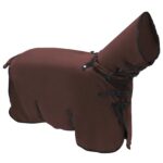 vidaXL Plášť pre kone Plná tmavohnedá 75 cm Polyester – Obrázok 3