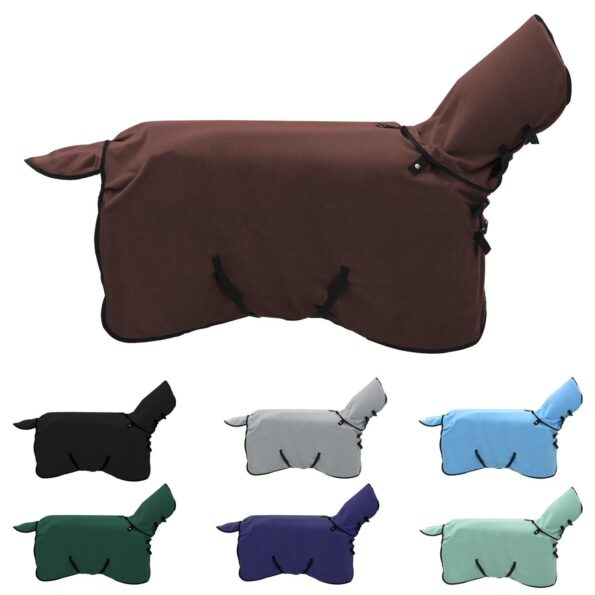 vidaXL Plášť pre kone Plná tmavohnedá Polyester – Obrázok 2