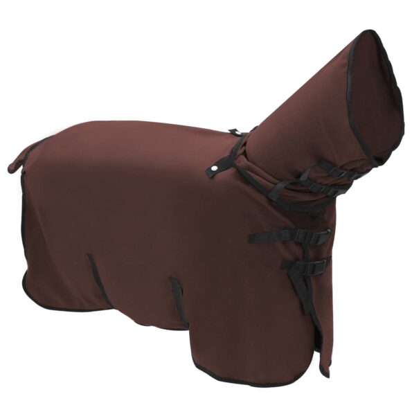 vidaXL Plášť pre kone Plná tmavohnedá 105 cm Polyester – Obrázok 3