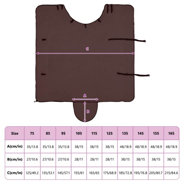 vidaXL Plášť pre kone Plná tmavohnedá 145 cm Polyester – Obrázok 10