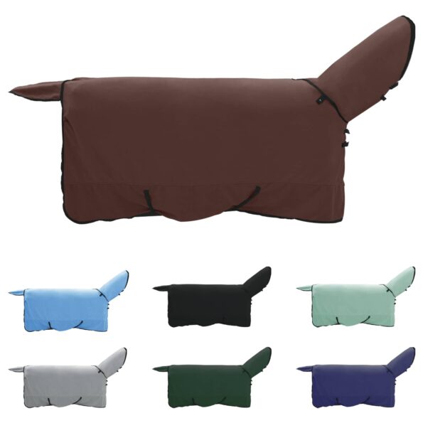 vidaXL Plášť pre kone Plná tmavohnedá 145 cm Polyester – Obrázok 2