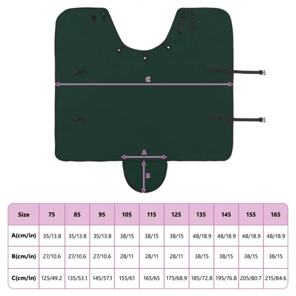 vidaXL Plášť pre kone Plná tmavozelená Polyester – Obrázok 10