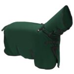 vidaXL Plášť pre kone Plná tmavozelená 95 cm Polyester – Obrázok 3