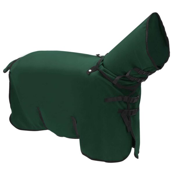 vidaXL Plášť pre kone Plná tmavozelená 95 cm Polyester – Obrázok 3