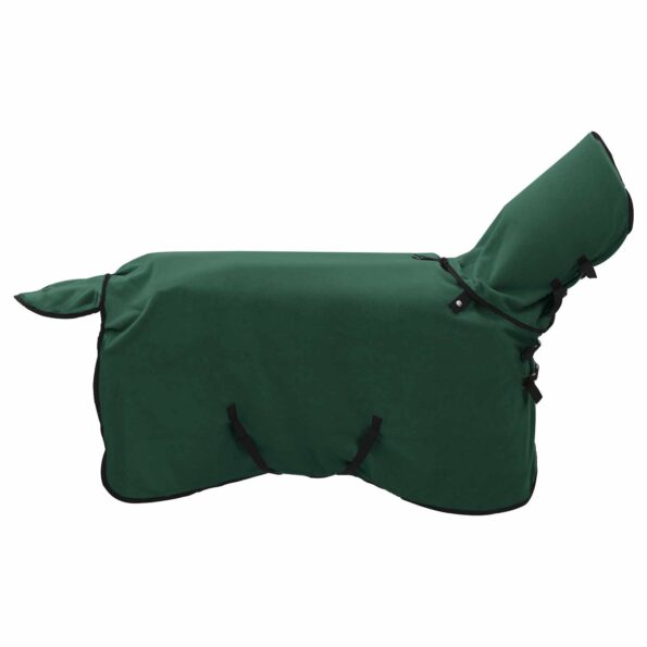 vidaXL Plášť pre kone Plná tmavozelená 95 cm Polyester – Obrázok 4
