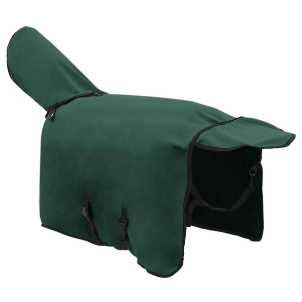 vidaXL Plášť pre kone Plná tmavozelená 95 cm Polyester – Obrázok 5