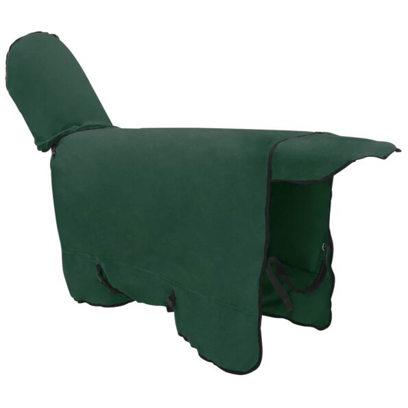 vidaXL Plášť pre kone Plná tmavozelená 125 cm Polyester – Obrázok 5