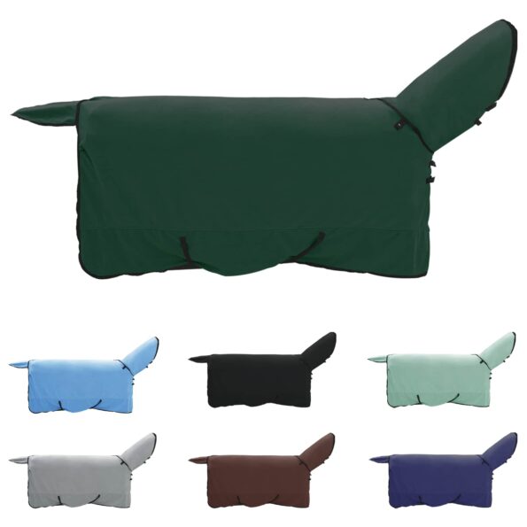 vidaXL Plášť pre kone Plná tmavozelená 155 cm Polyester – Obrázok 2