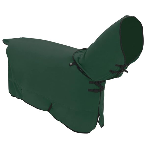 vidaXL Plášť pre kone Plná tmavozelená 155 cm Polyester – Obrázok 3