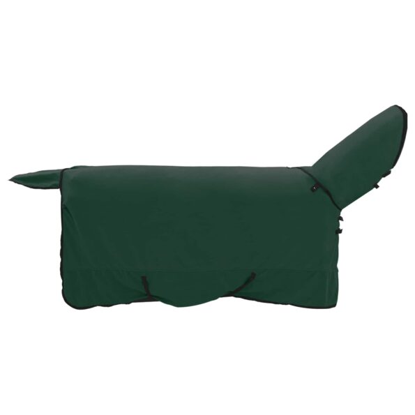 vidaXL Plášť pre kone Plná tmavozelená 155 cm Polyester – Obrázok 4