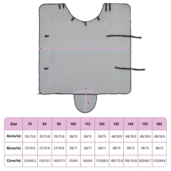 vidaXL Plášť pre kone Plná svetlošedá a ružová 75 cm Polyester – Obrázok 10