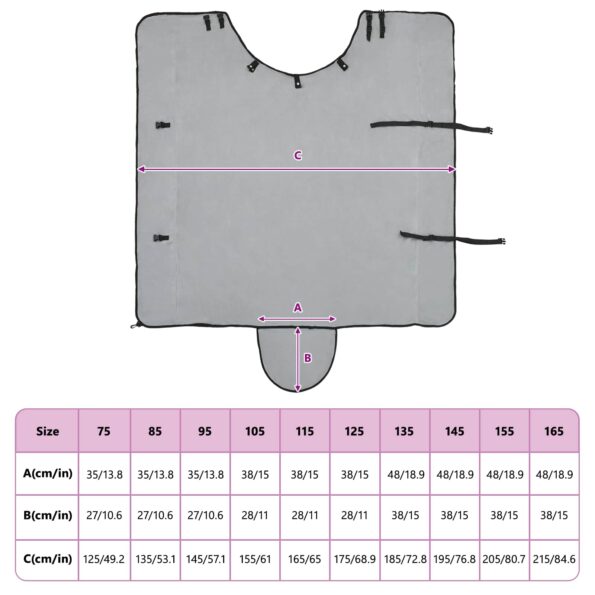 vidaXL Plášť pre kone Plná svetlošedá a ružová 125 cm Polyester – Obrázok 10