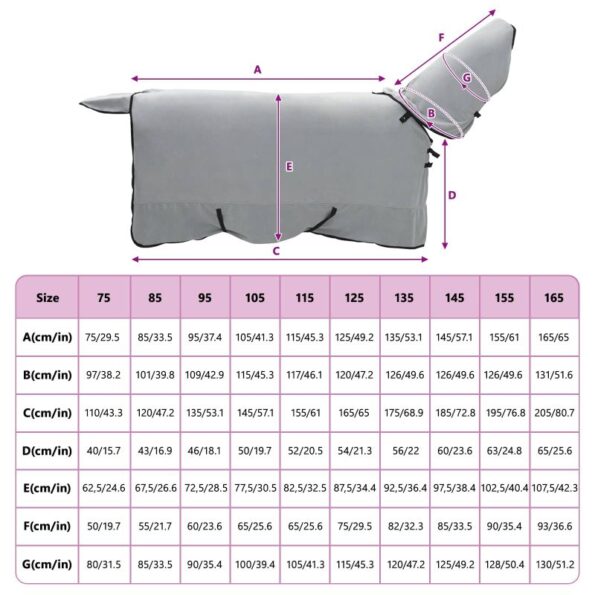 vidaXL Plášť pre kone Plná svetlošedá a ružová 135 cm Polyester – Obrázok 9