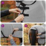 vidaXL Plášť pre kone Plná svetlošedá a ružová 145 cm Polyester – Obrázok 11