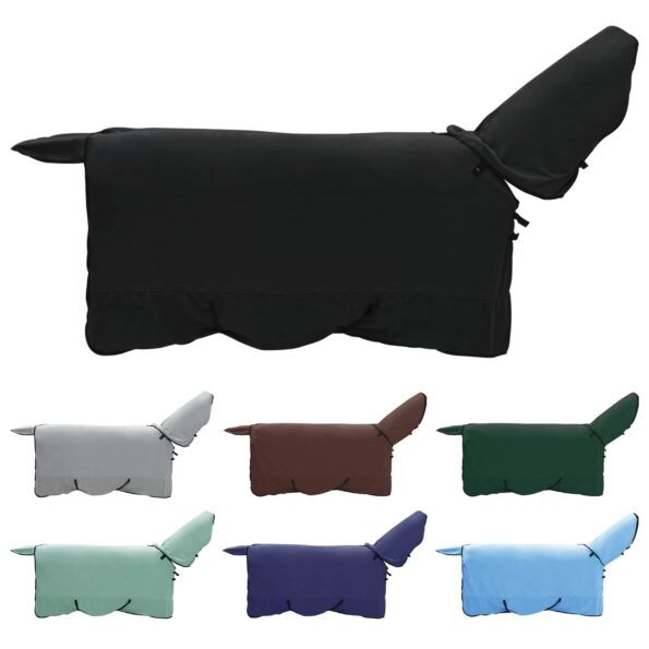 vidaXL Plášť pre kone Čierna Polyester – Obrázok 2