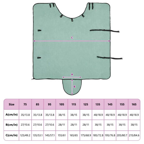 vidaXL Plášť pre kone Špeciálna zelená 85 cm Polyester – Obrázok 10